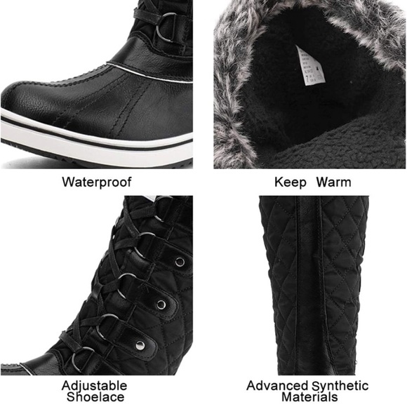 Womens Cold Weather Winter Boots, Waterproof Snow Boots - Picture 4 of 6